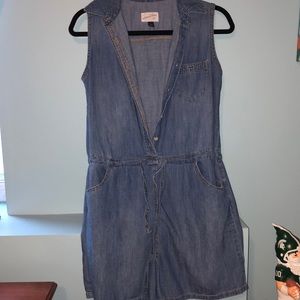 Vintage Jean Romper with Adjustable String Belt